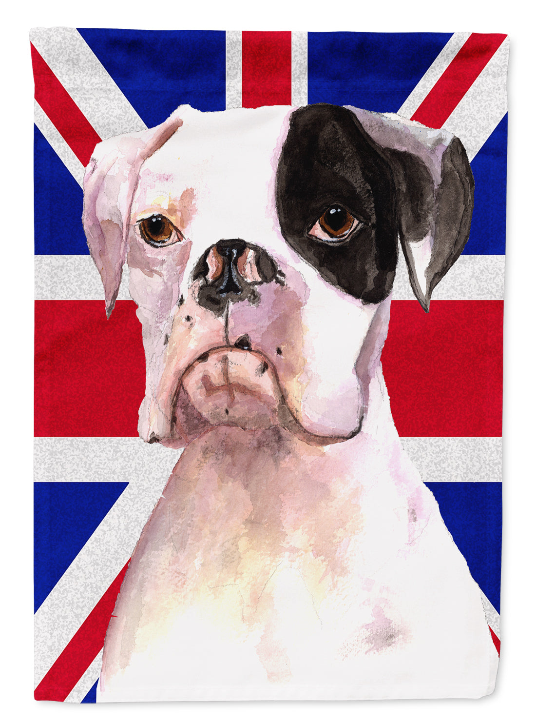 Boxer Cooper with English Union Jack British Flag Flag Canvas House Size RDR3030CHF