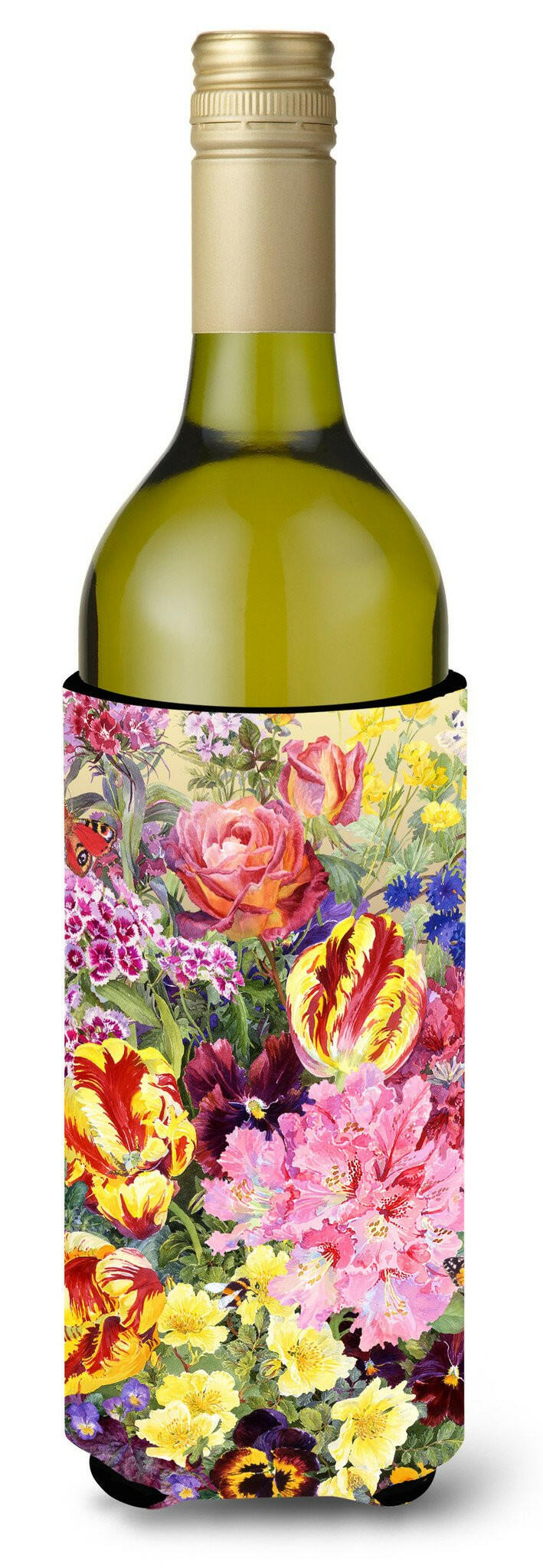 Summer Floral by Anne Searle Wine Bottle Beverage Insulator Hugger SASE0953LITERK by Caroline's Treasures