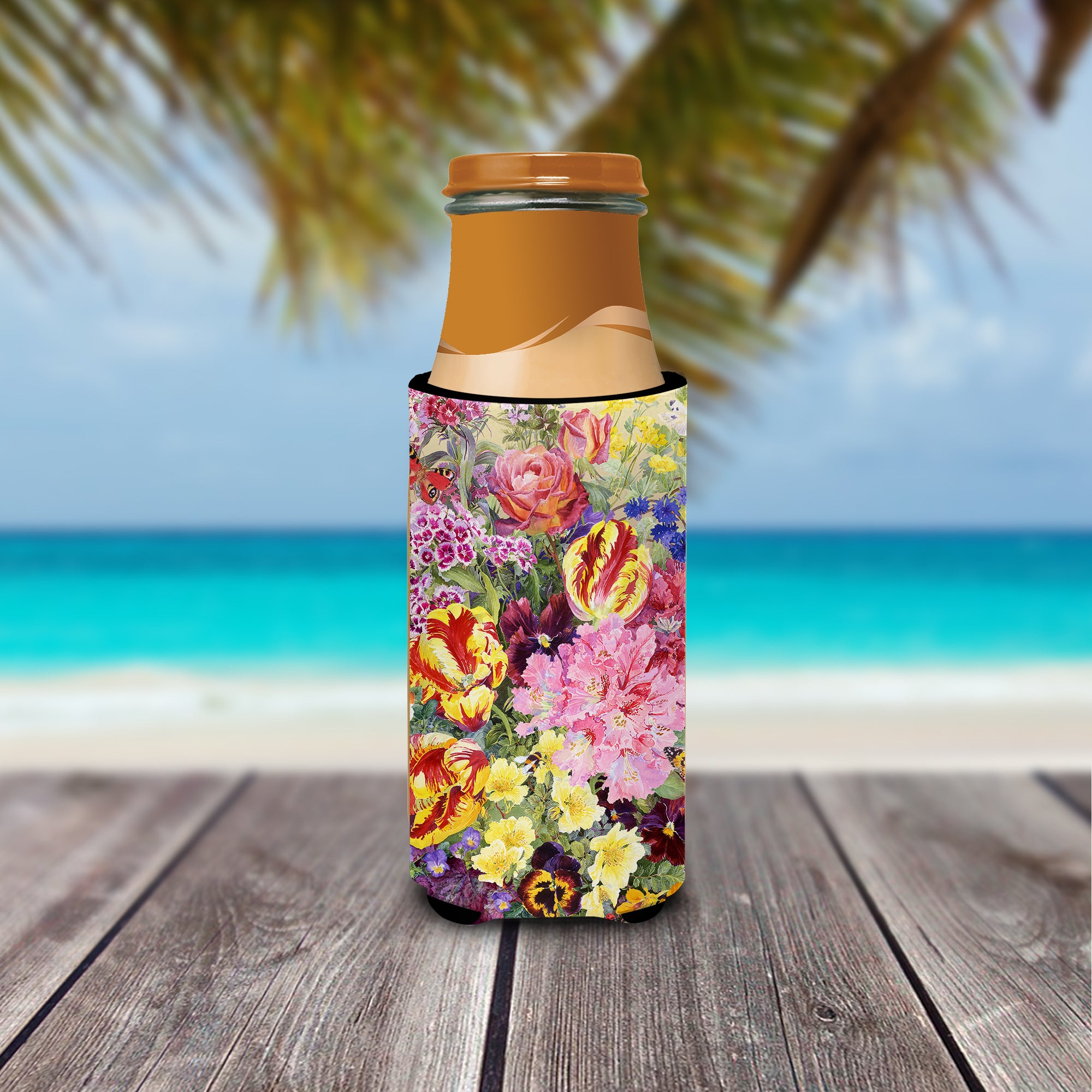 Summer Floral by Anne Searle Ultra Beverage Insulators for slim cans SASE0953MUK