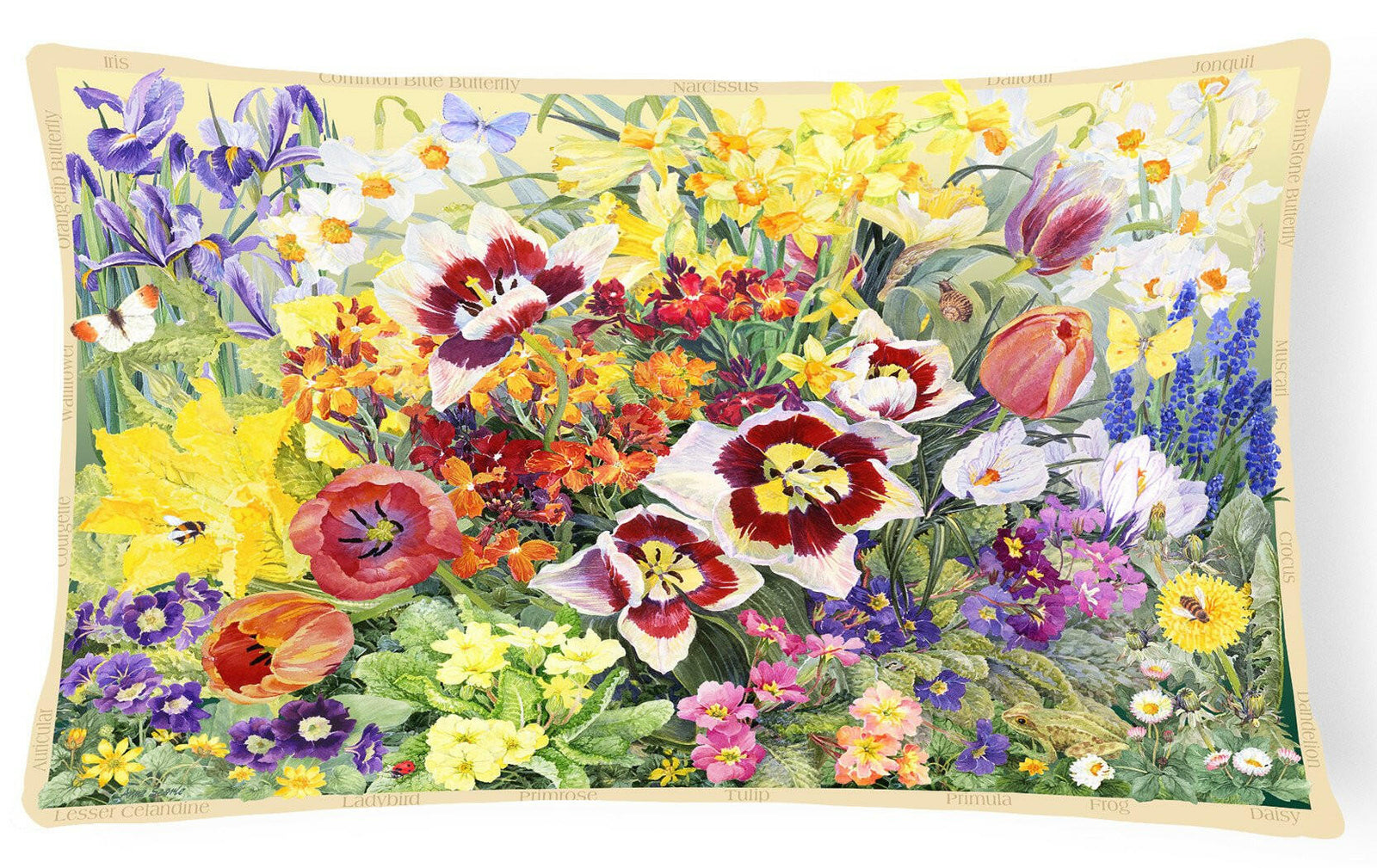 Spring Floral by Anne Searle Fabric Decorative Pillow SASE0954PW1216 by Caroline's Treasures