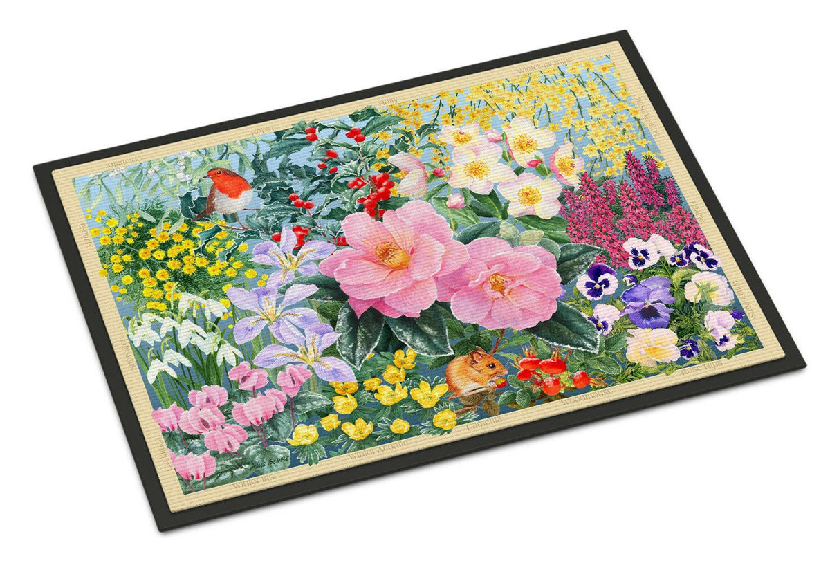 Winter Floral by Anne Searle Indoor or Outdoor Mat 24x36 SASE0956JMAT - the-store.com