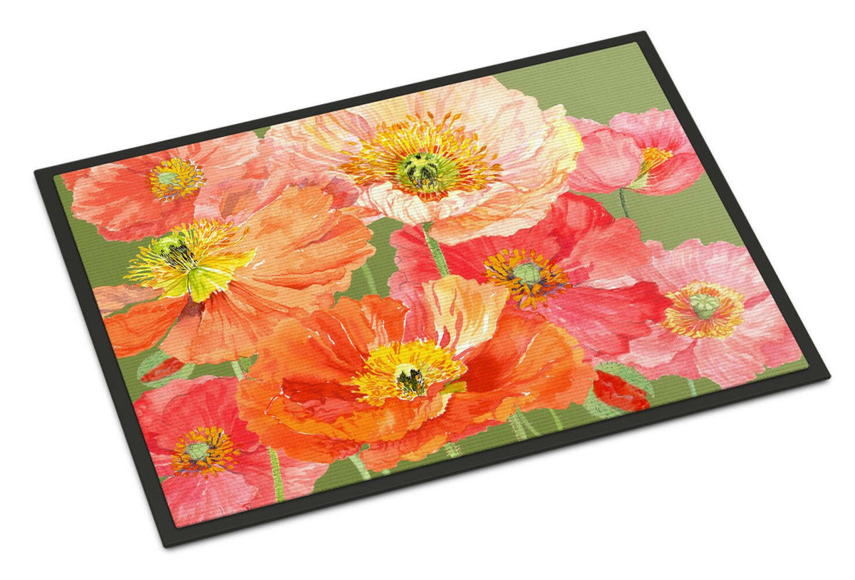 Poppies by Anne Searle Indoor or Outdoor Mat 18x27 SASE664CMAT - the-store.com