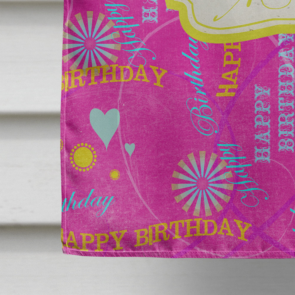Happy Birthday Pink Flag Canvas House Size  the-store.com.
