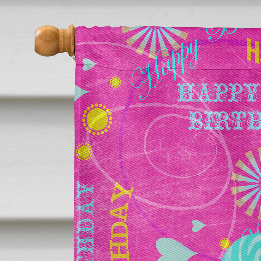 Happy Birthday The Big Day Pink Flag Canvas House Size  the-store.com.