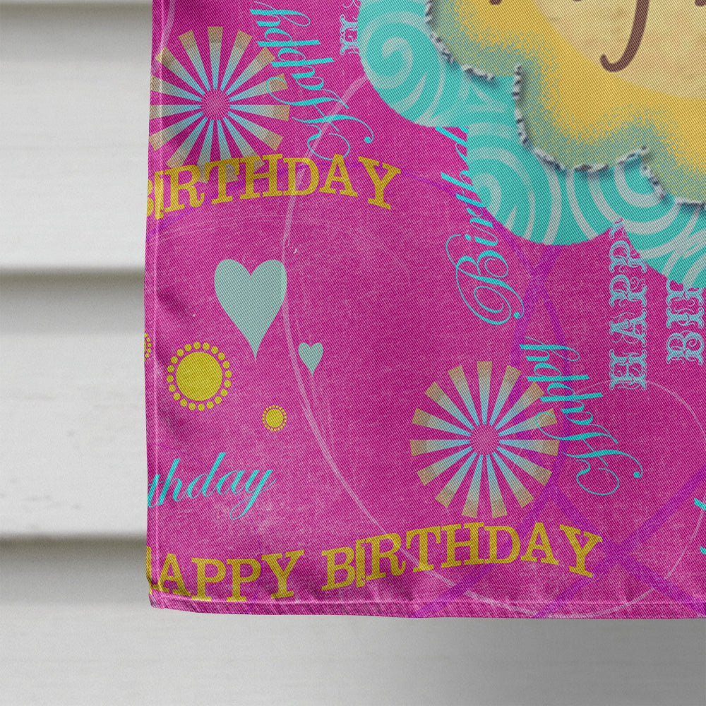 Happy Birthday The Big Day Pink Flag Canvas House Size