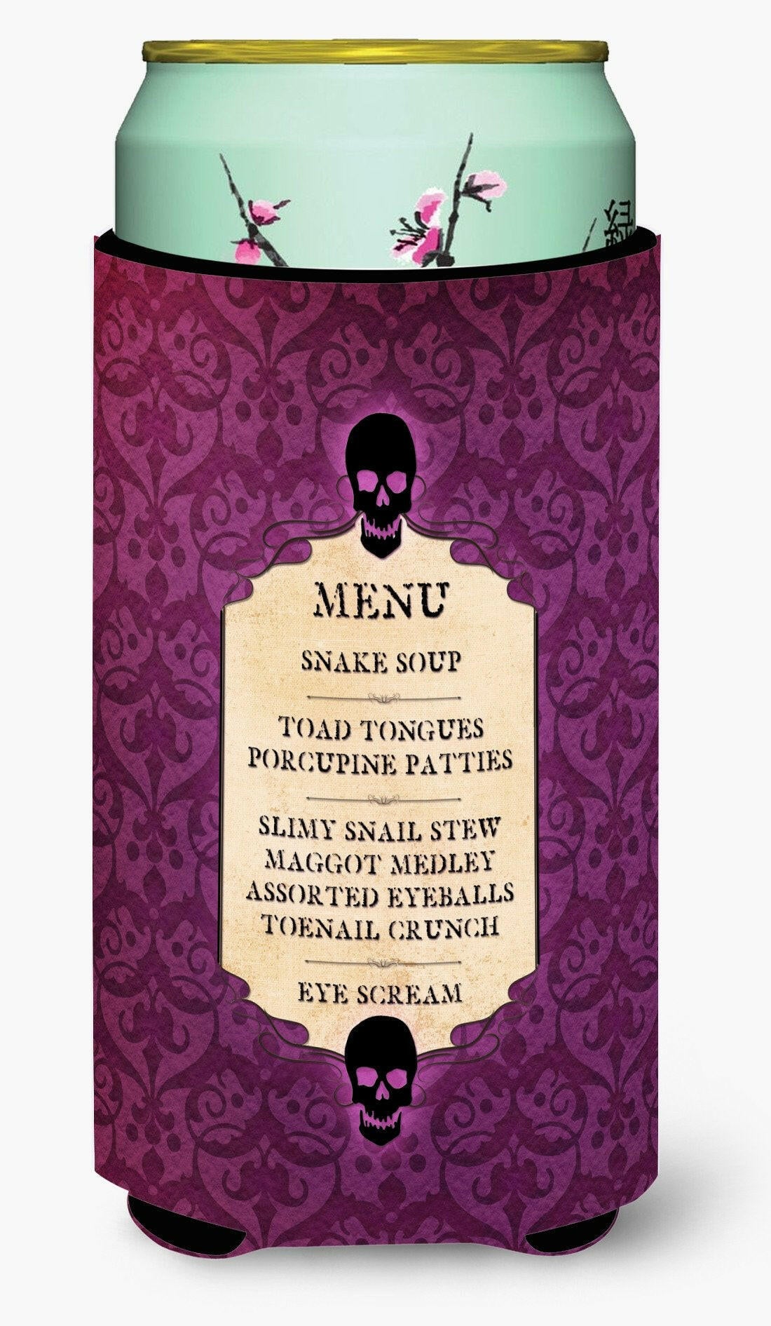 Goulish Menu  Eye Screen and Snake soup Halloween  Tall Boy Beverage Insulator Beverage Insulator Hugger by Caroline&#39;s Treasures