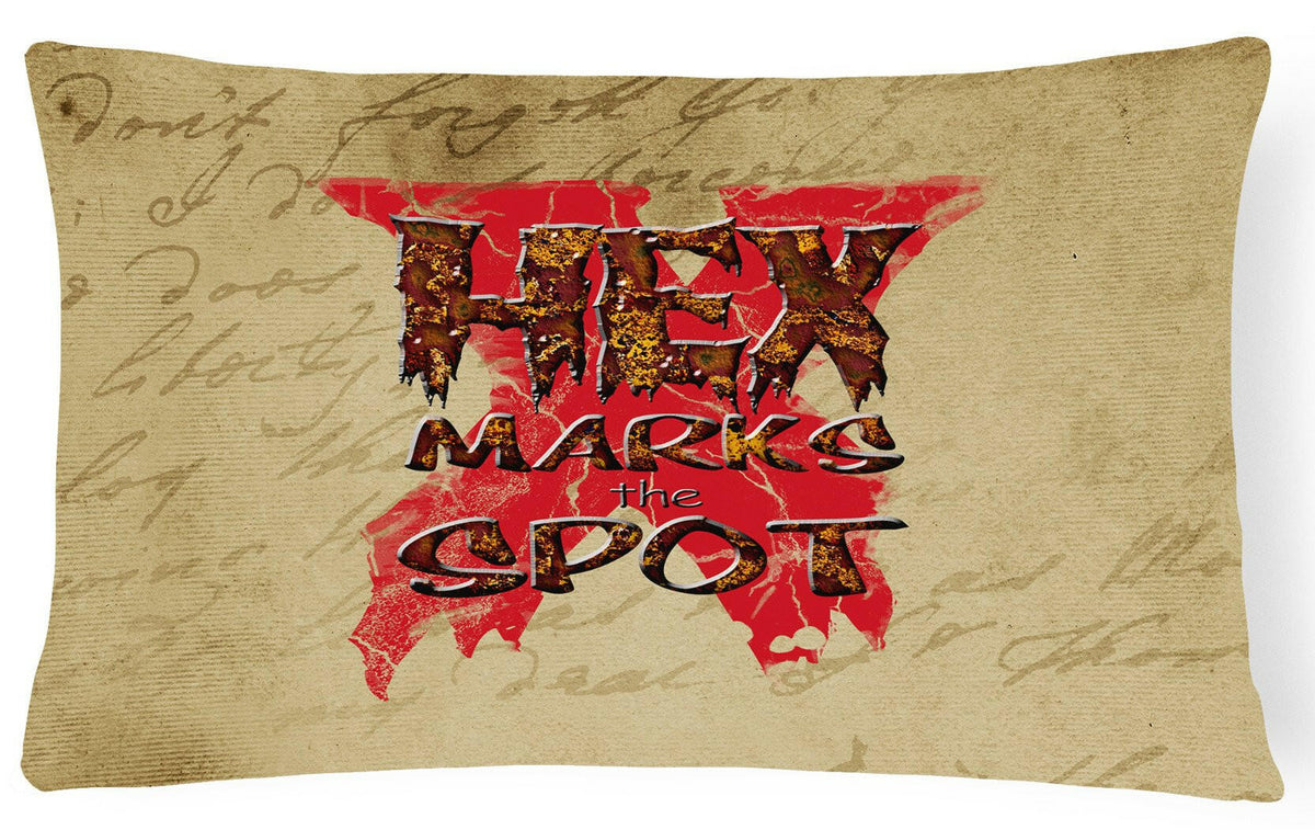 Hex marks the spot Halloween   Canvas Fabric Decorative Pillow by Caroline&#39;s Treasures