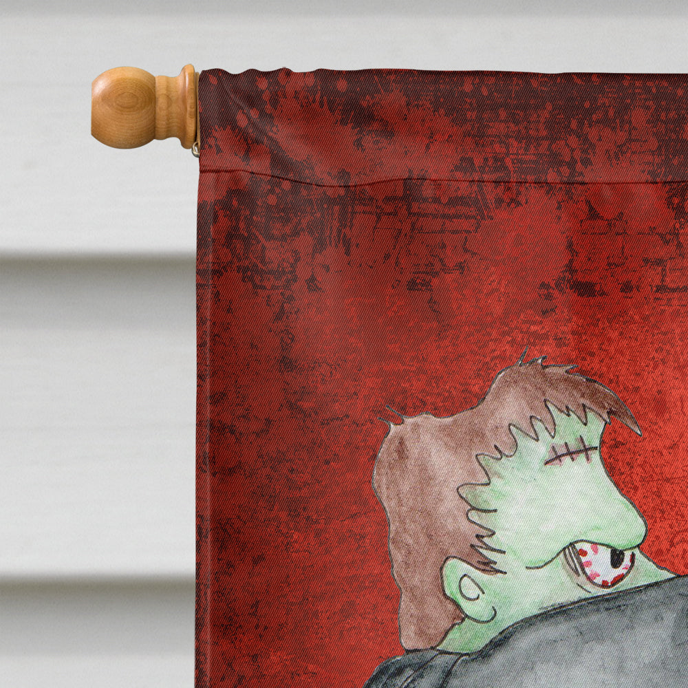 Little House of Horrors with Frankenstein Halloween Flag Canvas House Size  the-store.com.