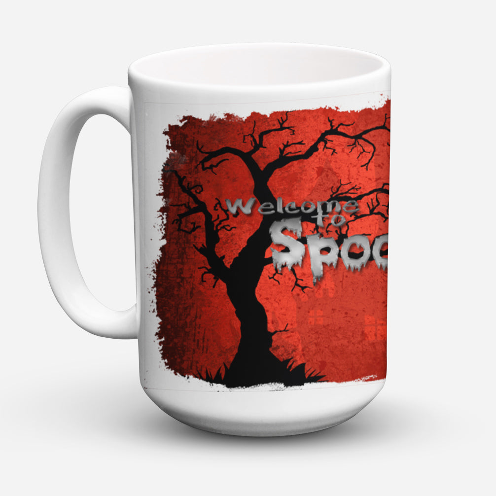 Welcome to Spooksville Halloween Dishwasher Safe Microwavable Ceramic Coffee Mug 15 ounce SB3008CM15  the-store.com.