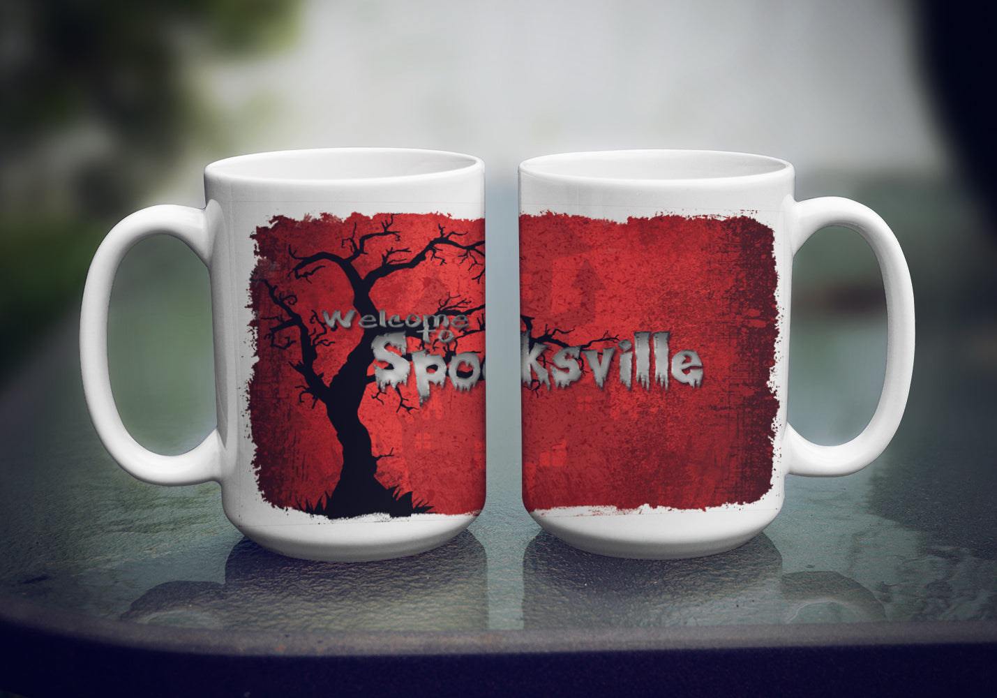 Welcome to Spooksville Halloween Dishwasher Safe Microwavable Ceramic Coffee Mug 15 ounce SB3008CM15