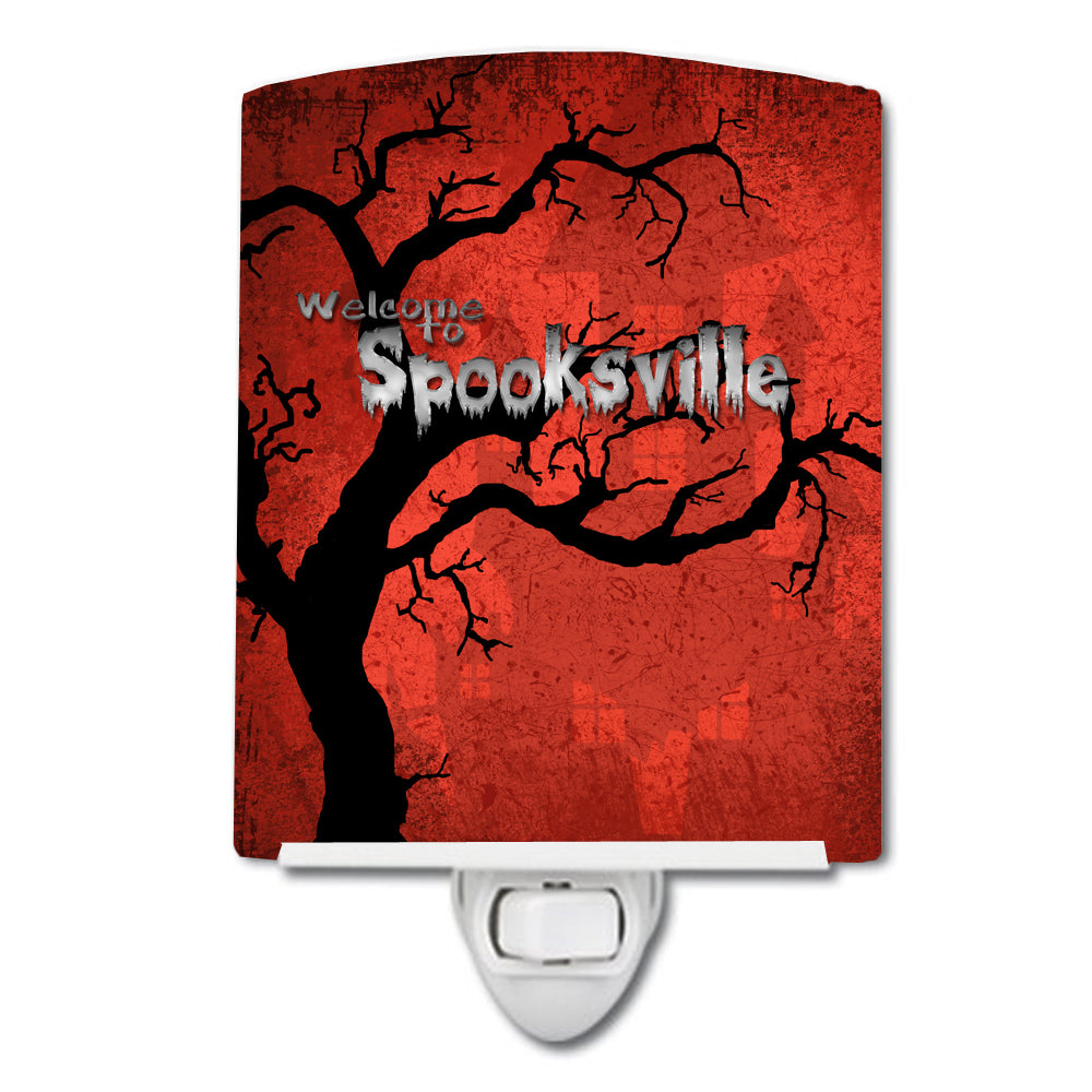 Welcome to Spooksville Halloween Ceramic Night Light SB3008CNL - the-store.com
