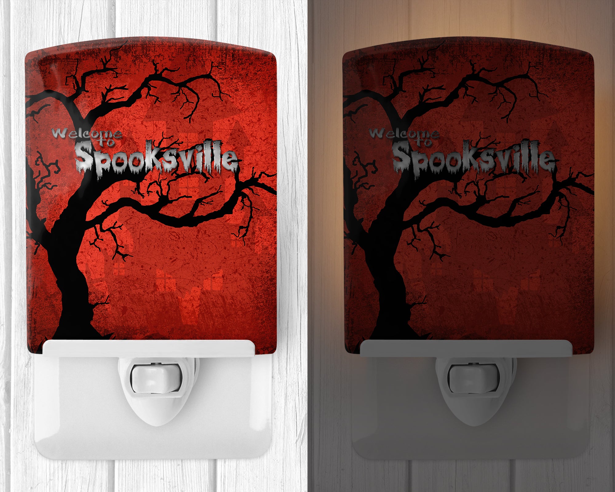 Welcome to Spooksville Halloween Ceramic Night Light SB3008CNL - the-store.com