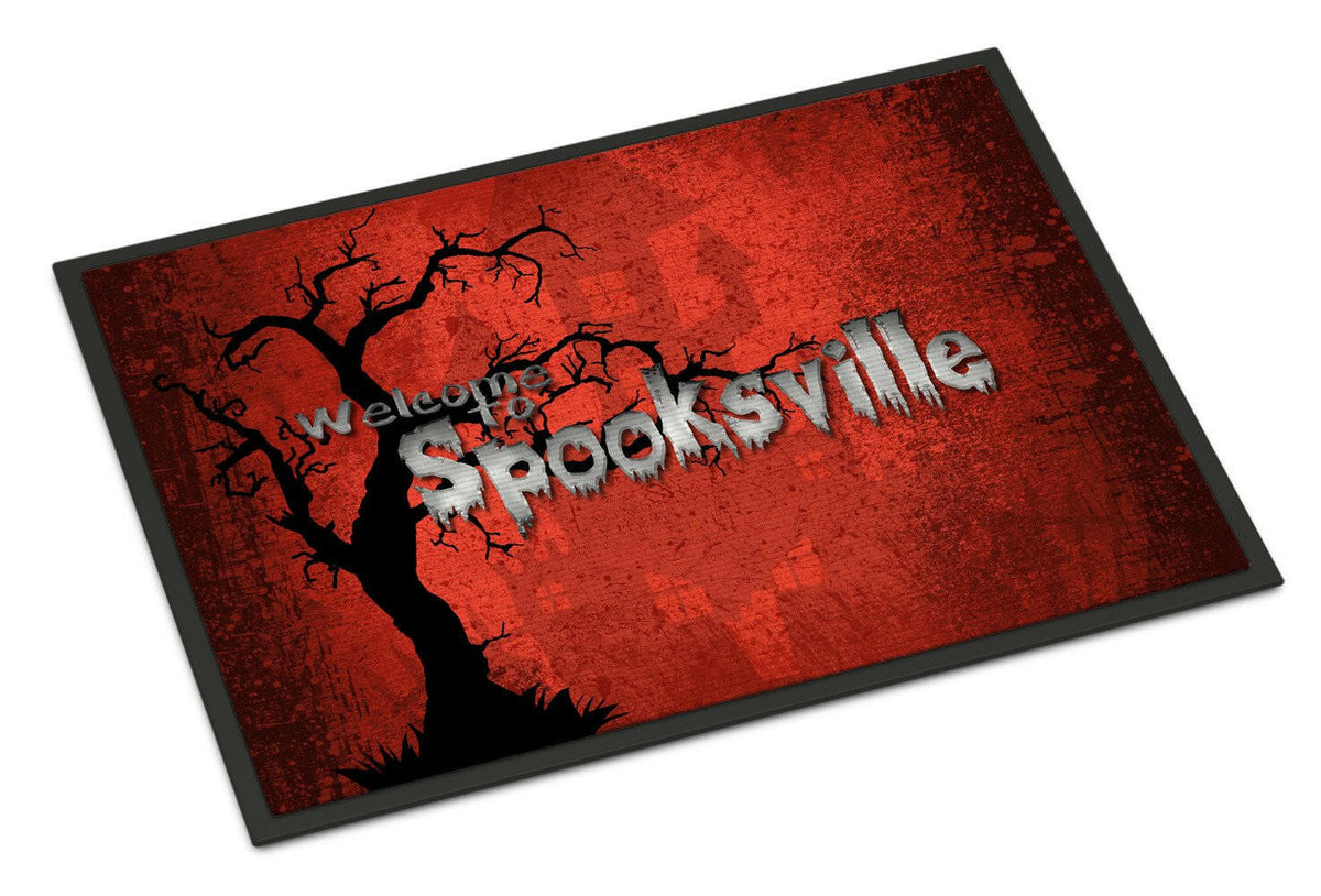Welcome to Spooksville Halloween Indoor or Outdoor Mat 24x36 Doormat - the-store.com