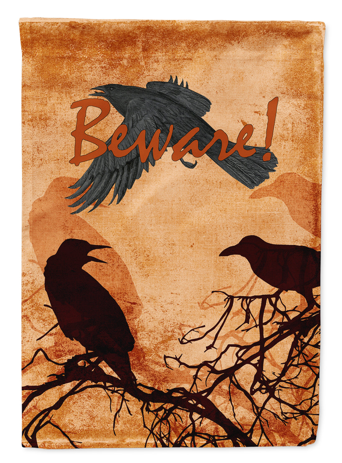 Beware of the Black Crows Halloween Flag Canvas House Size  the-store.com.