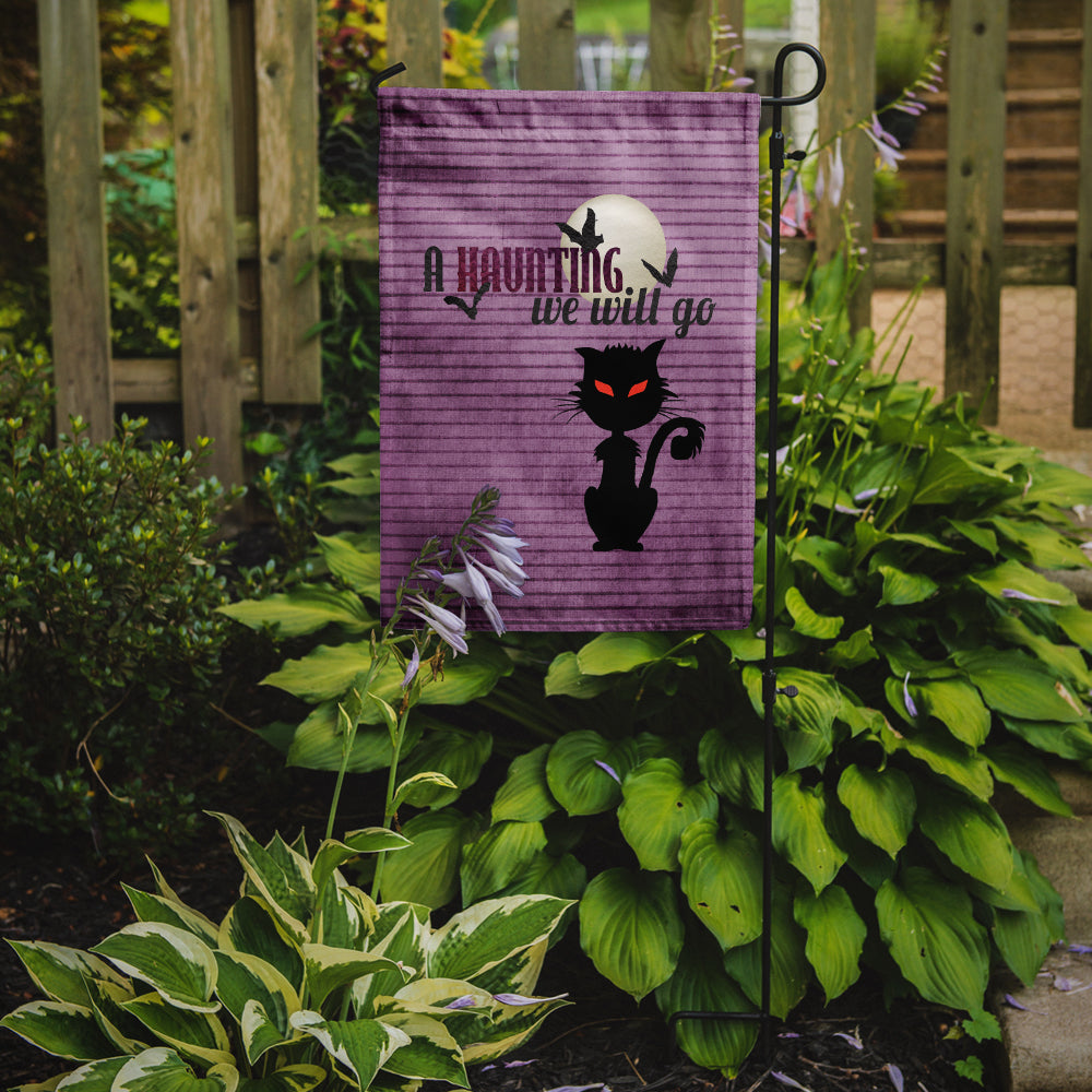 A Haunting we will go Halloween Flag Garden Size.