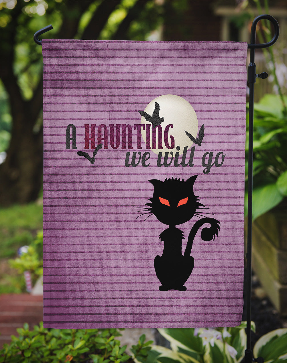 A Haunting we will go Halloween Flag Garden Size