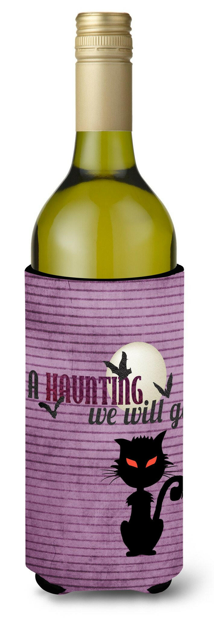 A Haunting we will go Halloween Wine Bottle Beverage Insulator Beverage Insulator Hugger by Caroline&#39;s Treasures