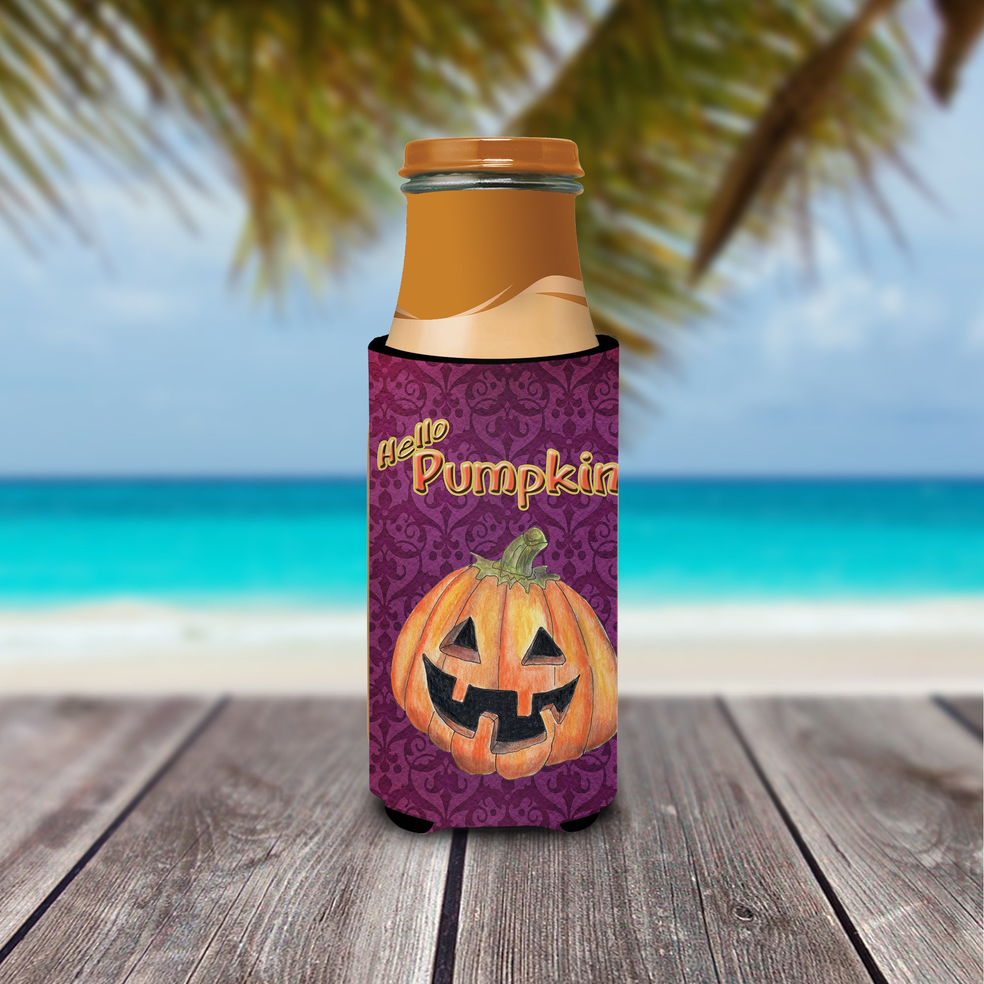 Hello Pumpkin Halloween Ultra Beverage Insulators for slim cans SB3017MUK.
