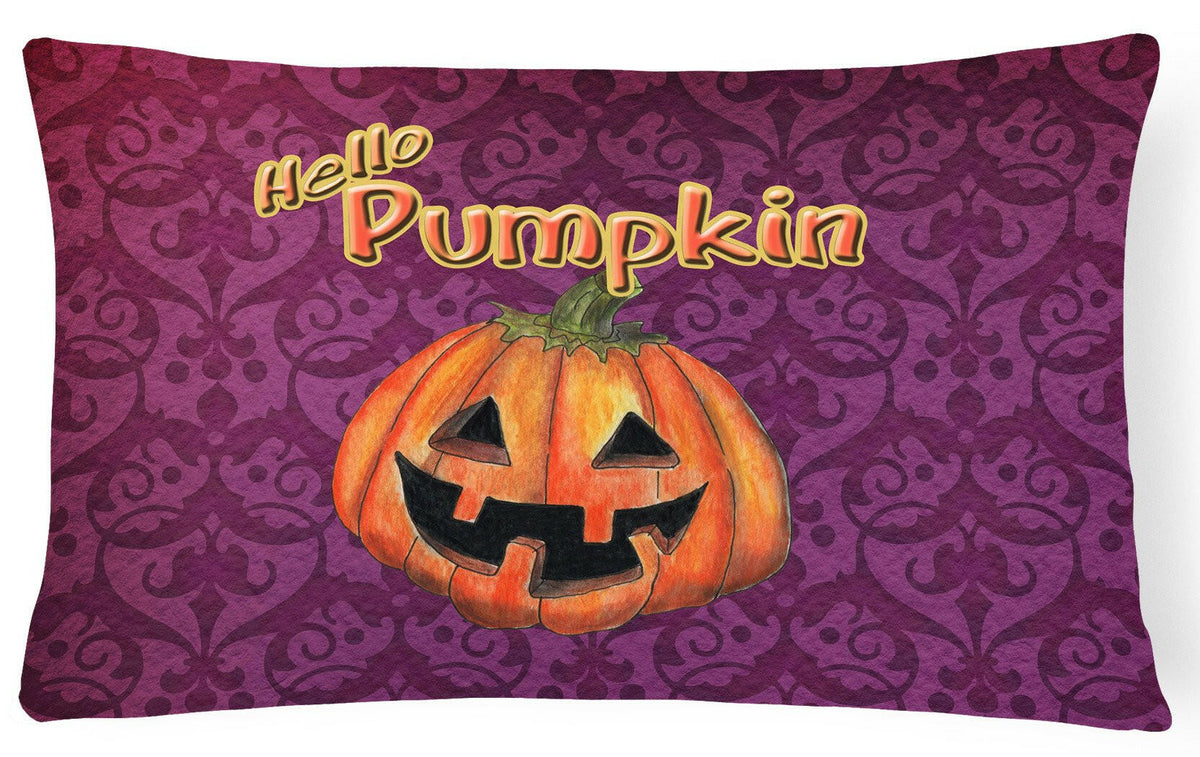 Hello Pumpkin Halloween   Canvas Fabric Decorative Pillow by Caroline&#39;s Treasures