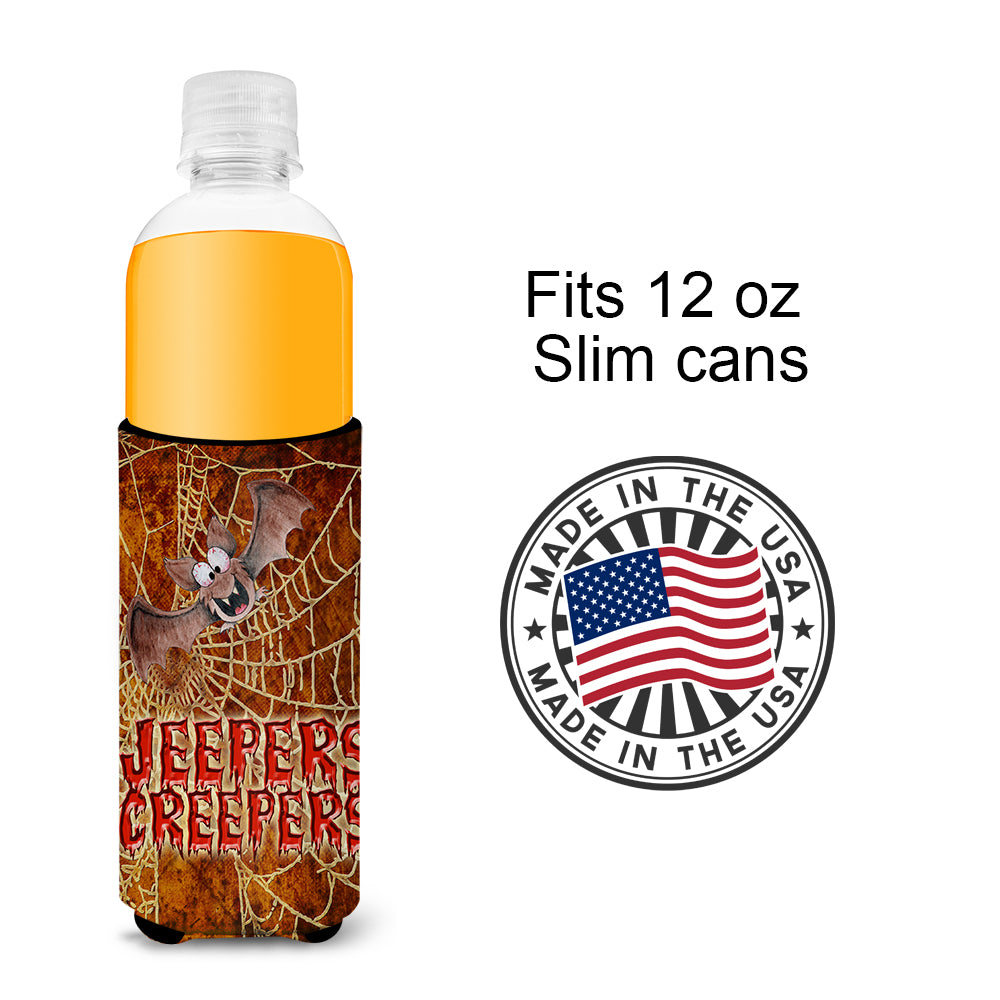 Jeepers Creepers with Bat and Spider web Halloween Ultra Beverage Insulators for slim cans SB3018MUK
