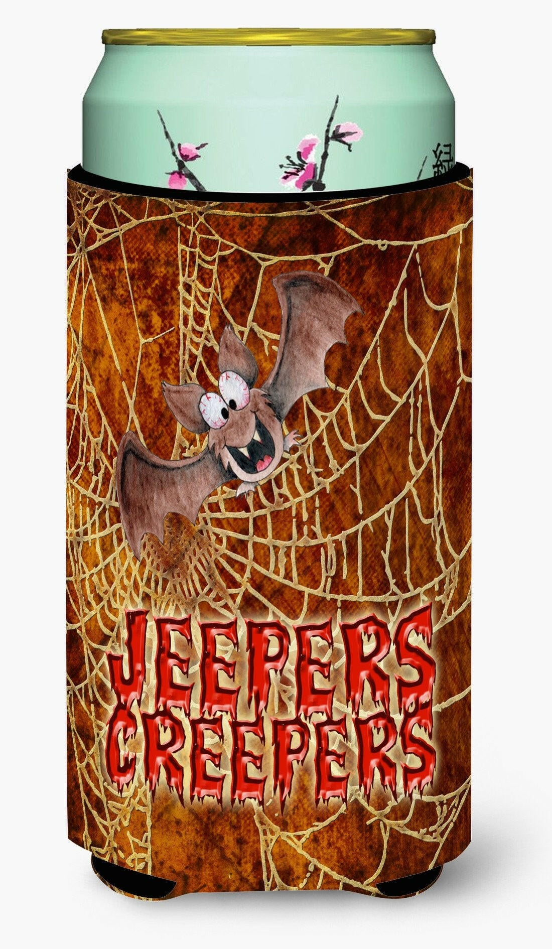 Jeepers Creepers with Bat and Spider web Halloween  Tall Boy Beverage Insulator Beverage Insulator Hugger by Caroline's Treasures