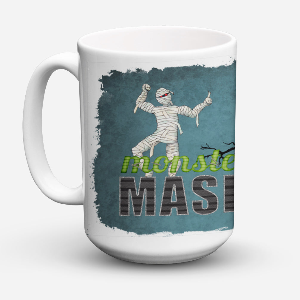 Monster Mash with Mummy Halloween Dishwasher Safe Microwavable Ceramic Coffee Mug 15 ounce SB3019CM15