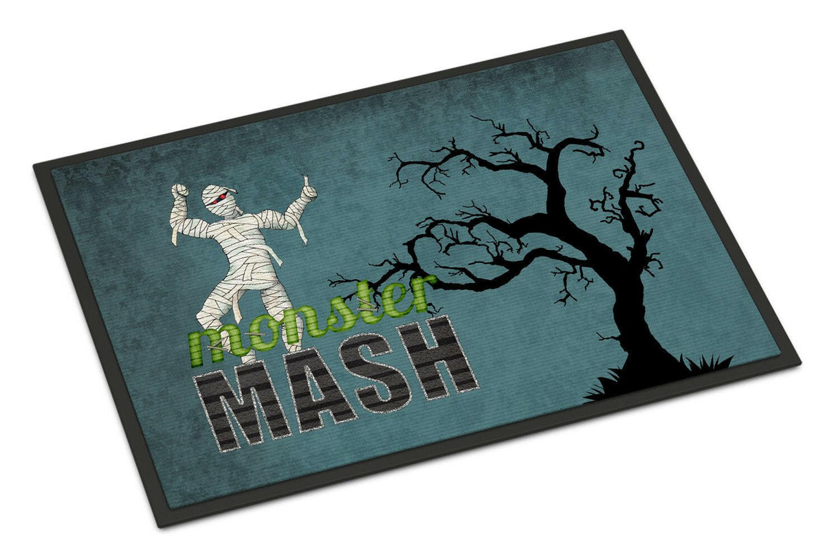 Monster Mash with Mummy Halloween Indoor or Outdoor Mat 24x36 Doormat - the-store.com
