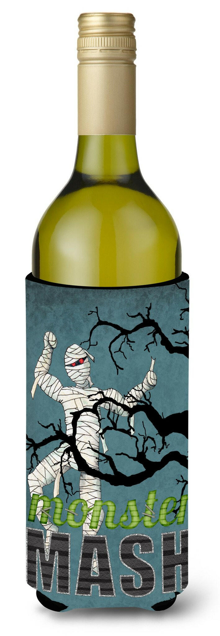 Monster Mash with Mummy Halloween Wine Bottle Beverage Insulator Beverage Insulator Hugger by Caroline&#39;s Treasures