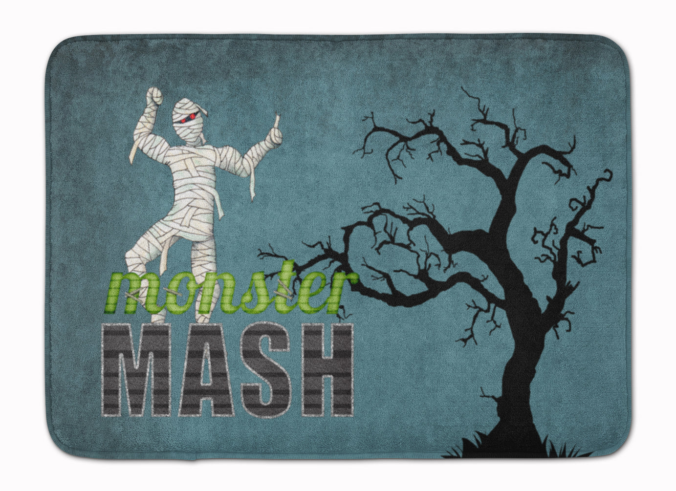 Monster Mash with Mummy Halloween Machine Washable Memory Foam Mat SB3019RUG - the-store.com