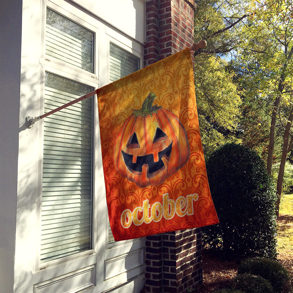 October Pumpkin Halloween Flag Canvas House Size