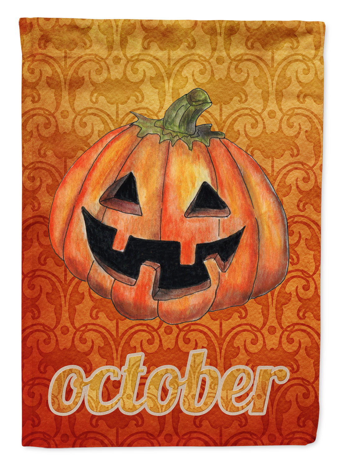 October Pumpkin Halloween Flag Canvas House Size  the-store.com.