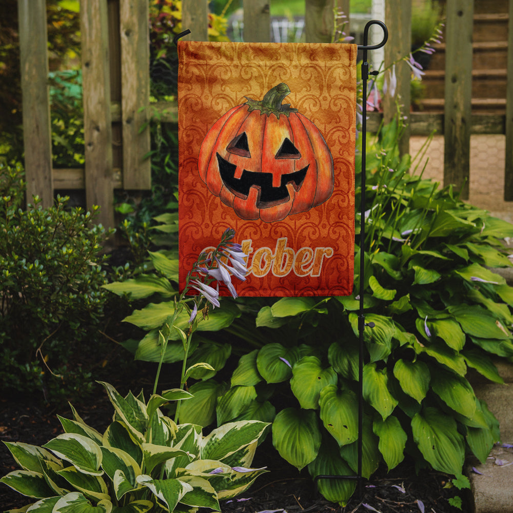 October Pumpkin Halloween Flag Garden Size.