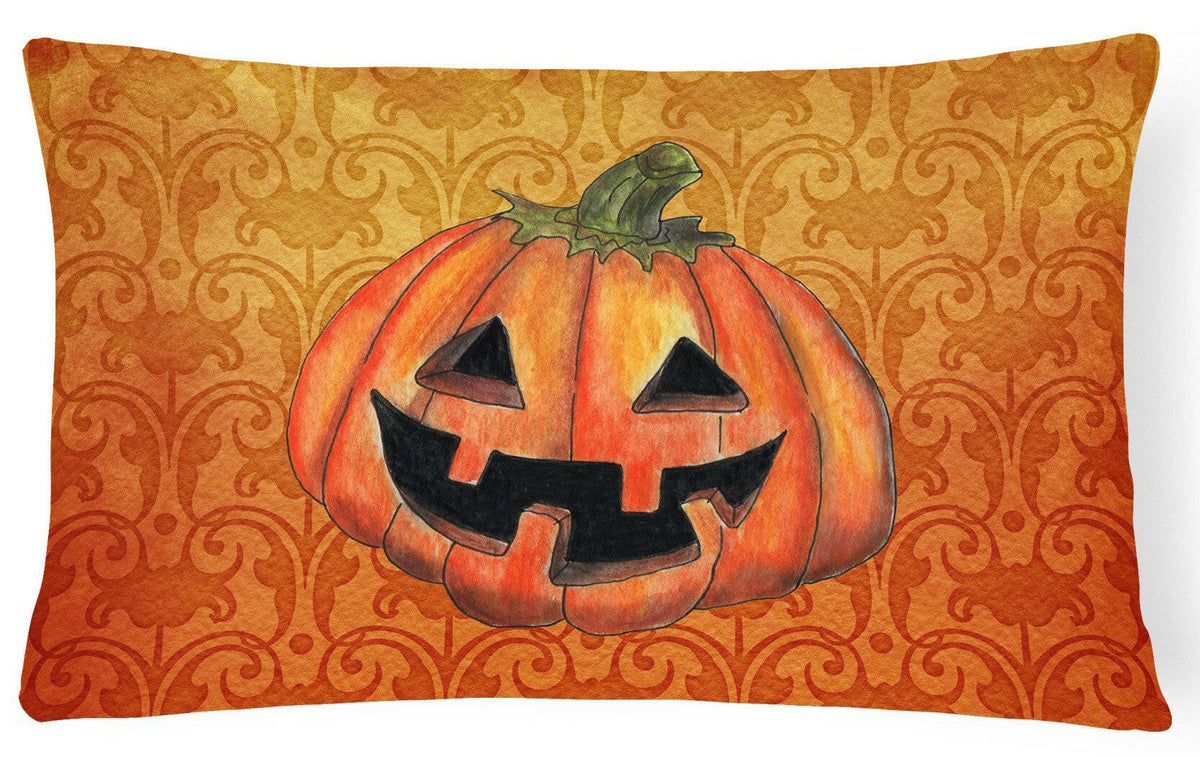 October Pumpkin Halloween   Canvas Fabric Decorative Pillow by Caroline&#39;s Treasures