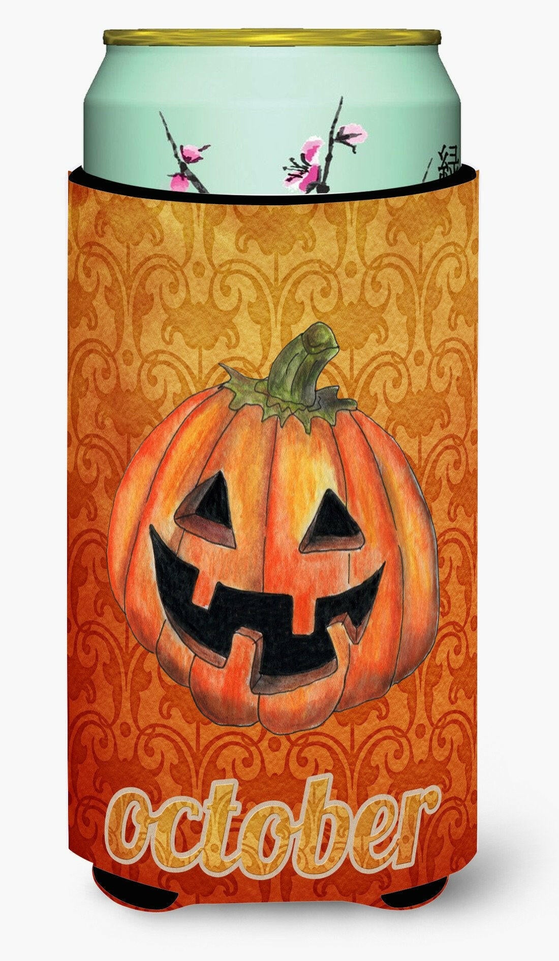 October Pumpkin Halloween  Tall Boy Beverage Insulator Beverage Insulator Hugger by Caroline&#39;s Treasures