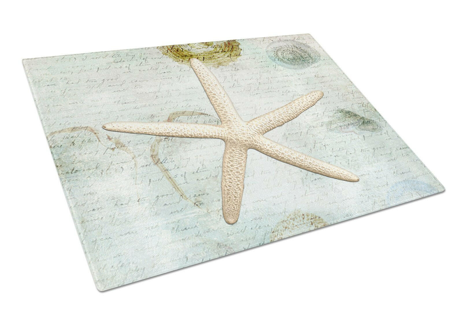 Starfish  Glass Cutting Board Large by Caroline's Treasures