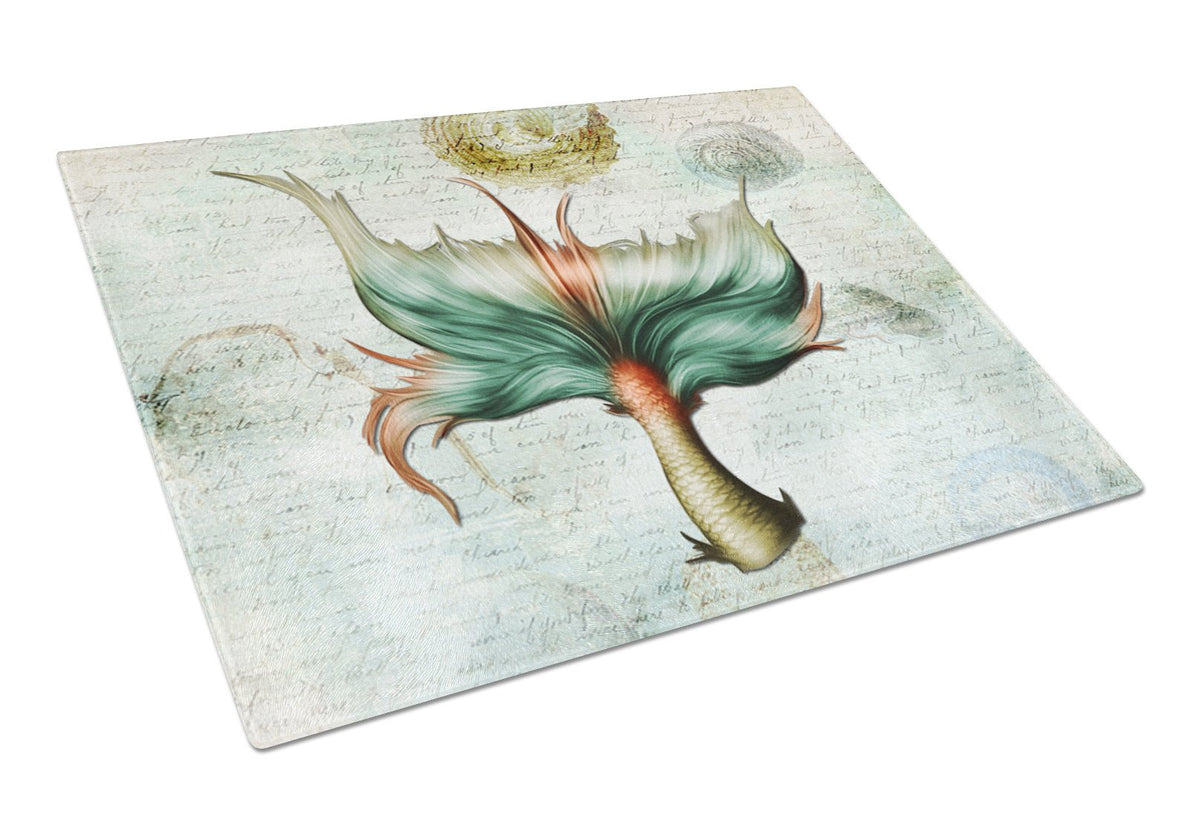 Mermaids and Mermen Mermaid Tail Glass Cutting Board Large by Caroline&#39;s Treasures