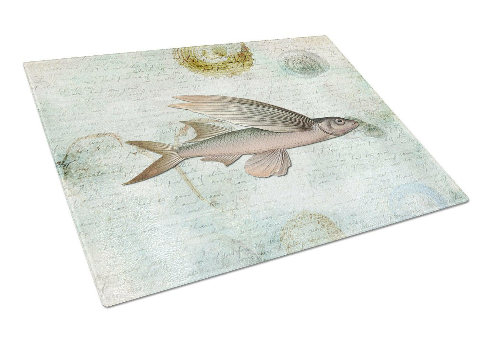 Fish  Glass Cutting Board Large by Caroline's Treasures
