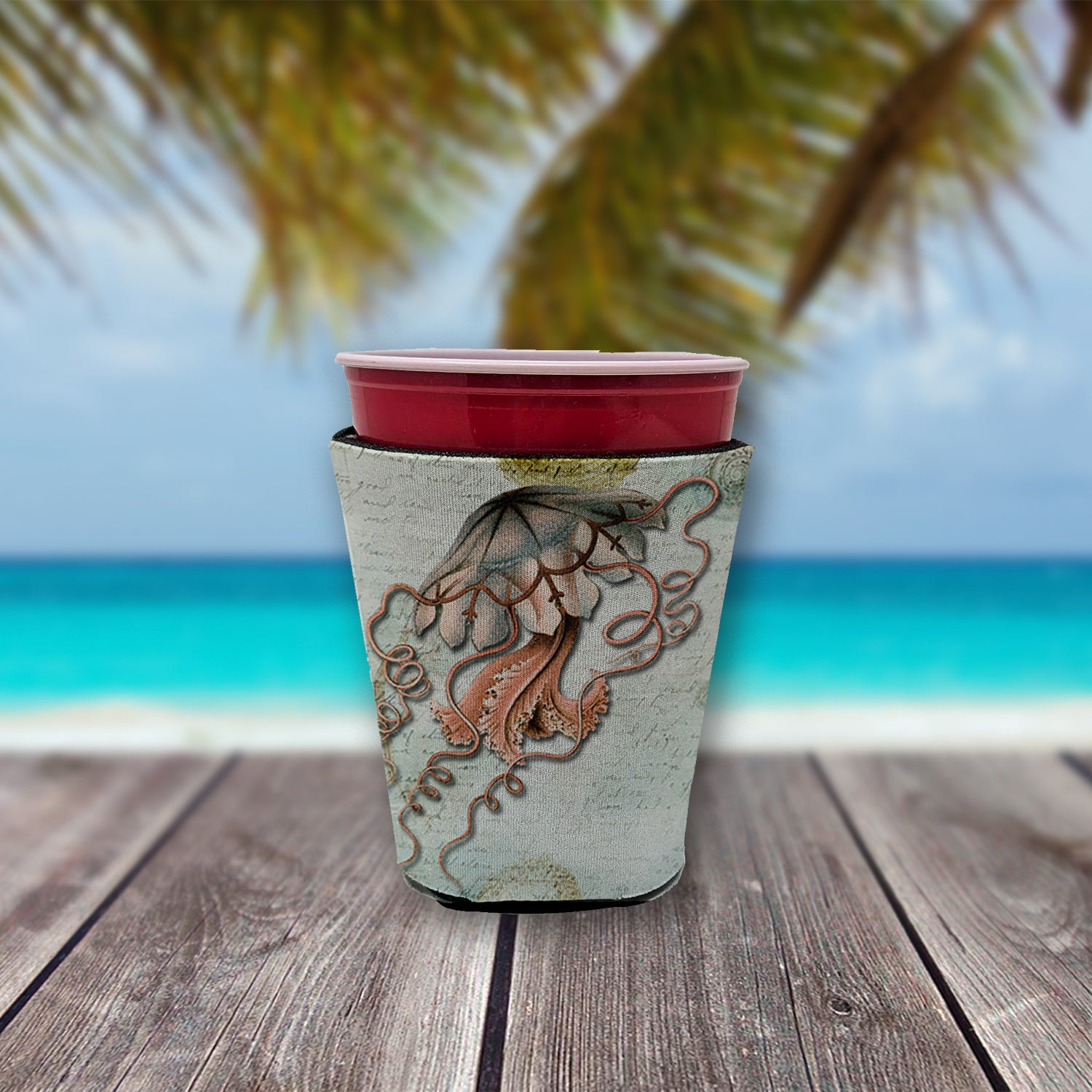 Caroline's Treasures Jellyfish Cup Hugger - Reusable Party Cup Sleeve with Personality