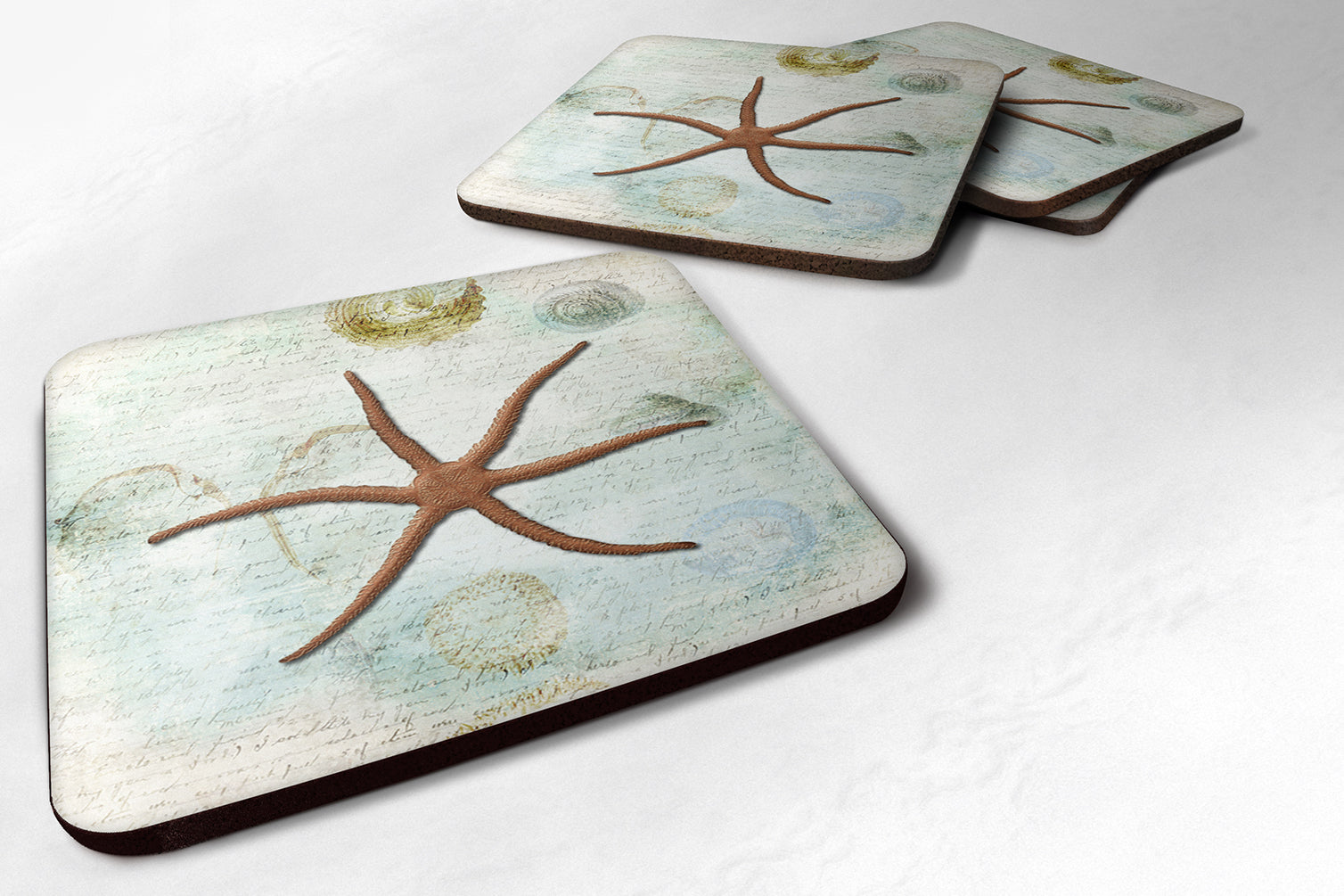 Set of 4 Starfish  Foam Coasters - the-store.com