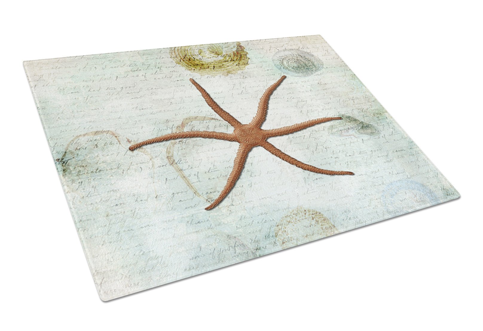 Starfish  Glass Cutting Board Large by Caroline's Treasures