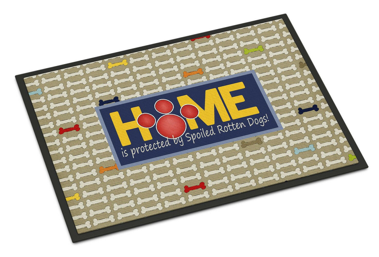 Home is protected by spoiled rotten dogs Indoor or Outdoor Mat 18x27 SB3053MAT - the-store.com