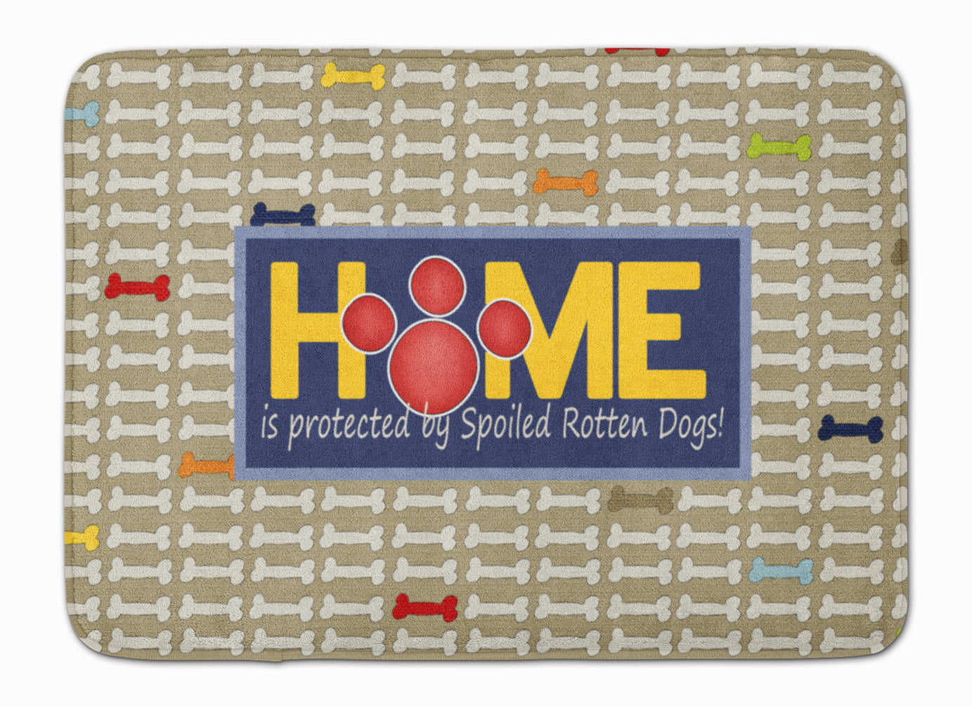 Home is protected by spoiled rotten dogs Machine Washable Memory Foam Mat SB3053RUG - the-store.com
