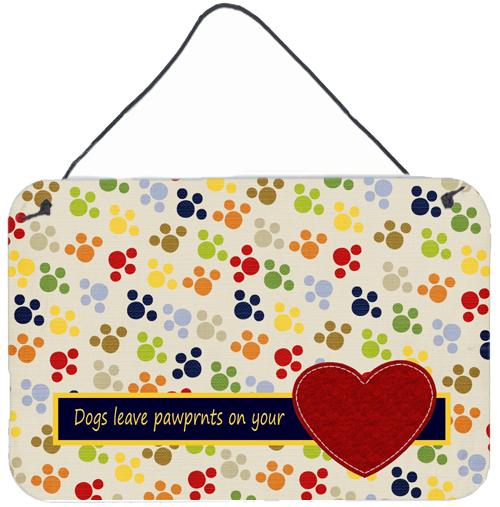 Dogs leave pawprints on your heart Wall or Door Hanging Prints SB3054DS812 by Caroline's Treasures