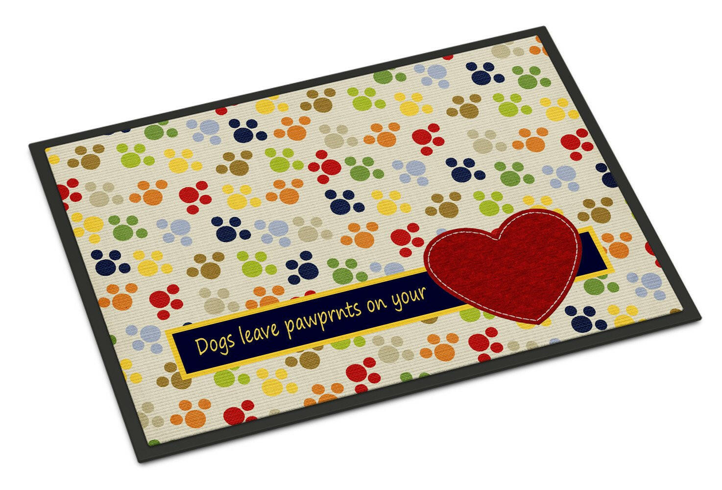 Dogs leave pawprints on your heart Indoor or Outdoor Mat 18x27 SB3054MAT - the-store.com