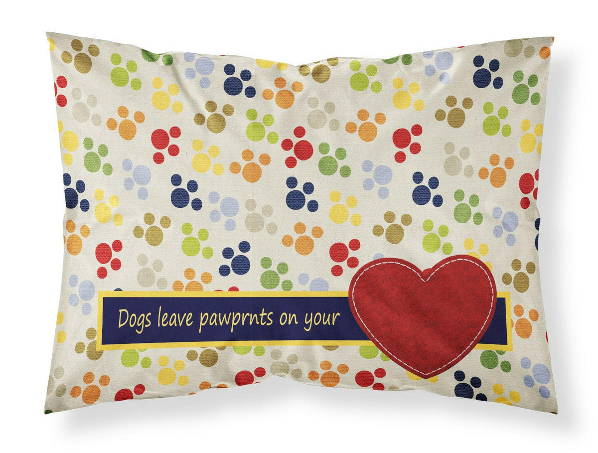 Dogs leave pawprints on your heart Moisture wicking Fabric standard pillowcase SB3054PILLOWCASE by Caroline&#39;s Treasures