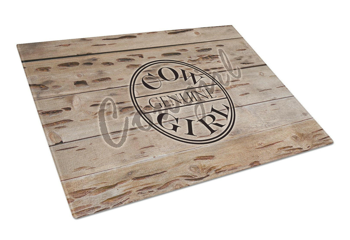 Genuine Cow Girl Branded Glass Cutting Board Large Size SB3056LCB by Caroline&#39;s Treasures