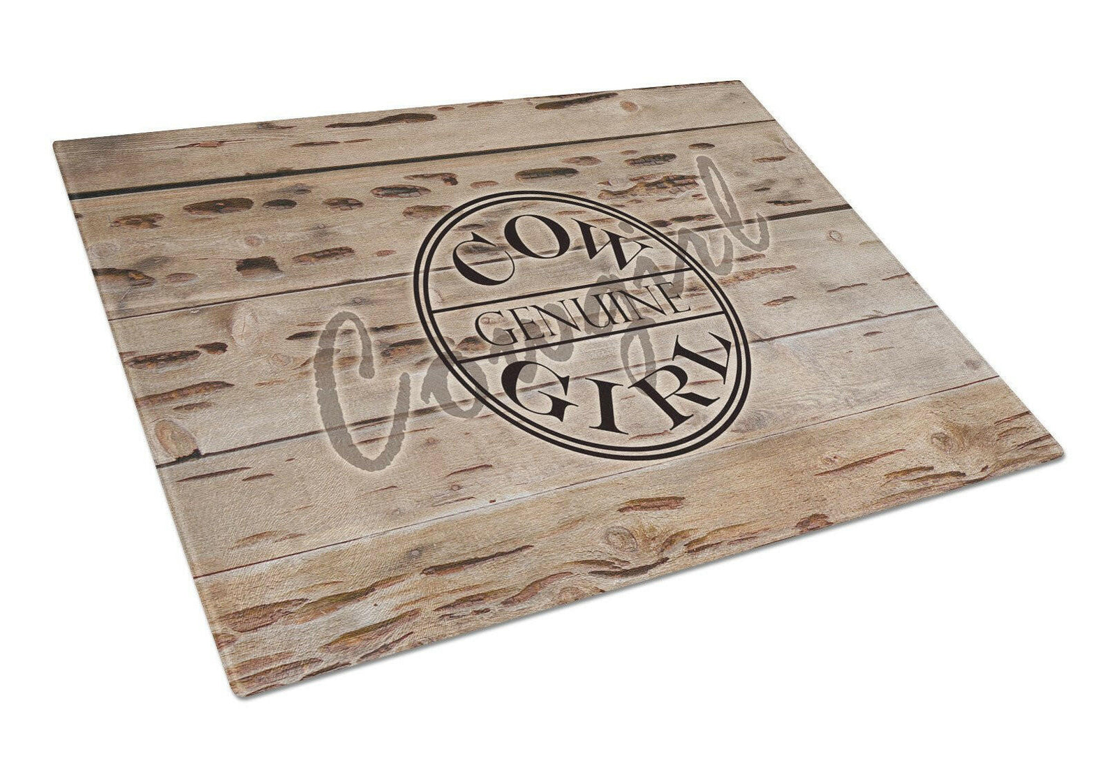 Genuine Cow Girl Branded Glass Cutting Board Large Size SB3056LCB by Caroline's Treasures