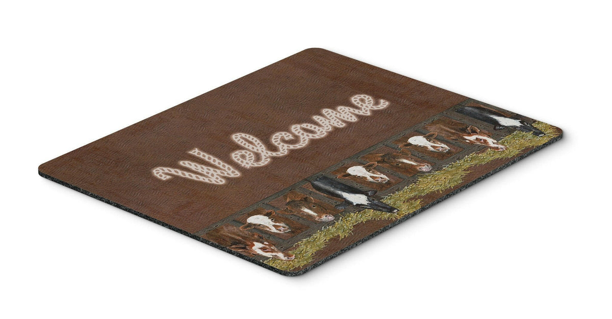 Welcome Mat with Cows Mouse Pad, Hot Pad or Trivet SB3058MP by Caroline&#39;s Treasures