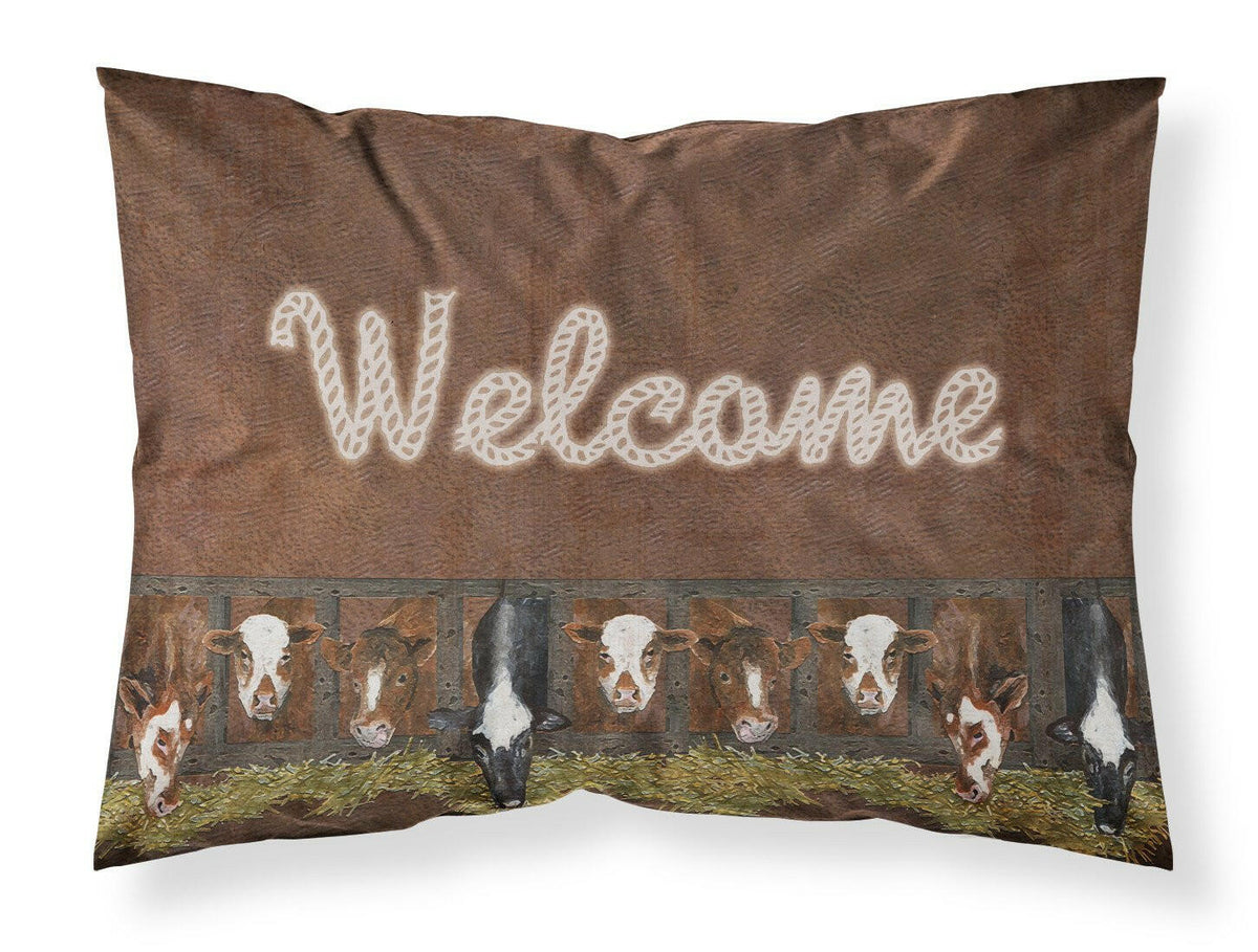 Welcome Mat with Cows Moisture wicking Fabric standard pillowcase SB3058PILLOWCASE by Caroline&#39;s Treasures
