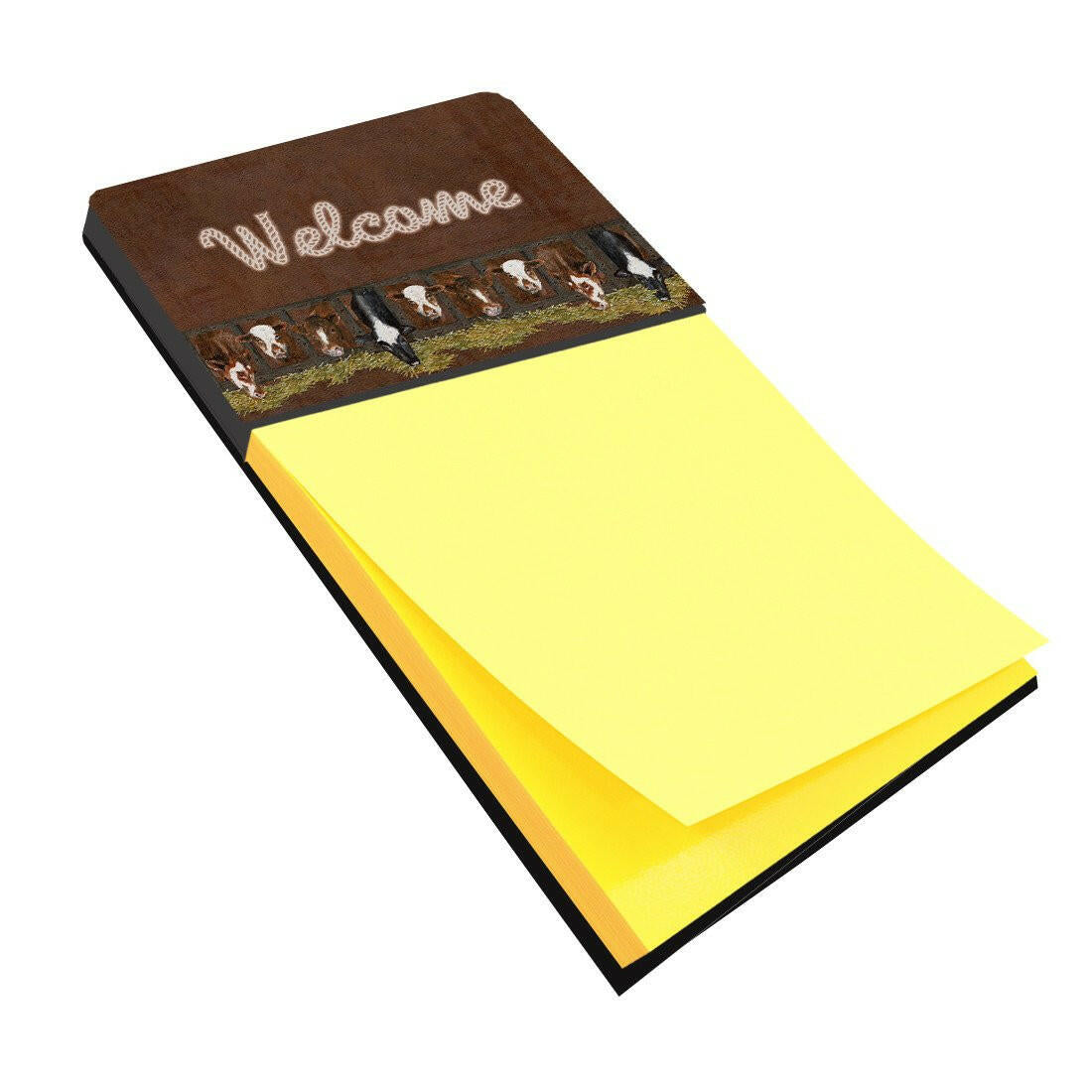 Welcome Mat with Cows Refiillable Sticky Note Holder or Postit Note Dispenser SB3058SN by Caroline&#39;s Treasures